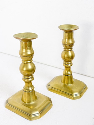 Antique brass candlestick - brass,
