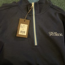 Brand New Oscar Jacobson Bradley Tour Half Zip Navy, Medium size