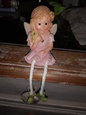 Vintage Shelf Sitting Fairy Figurine Ornament