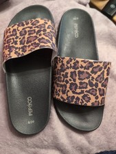 Ladies Leopard Print Slipon Mules Size 6 New