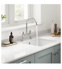 Howdens, Lamona Victoria Bridge Tap, Chrome & White TAP4810