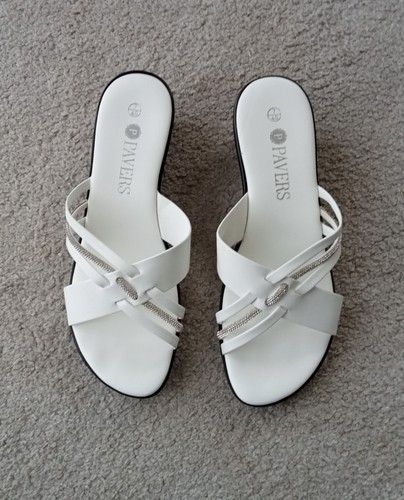 Ladies pavers wedge - heel, white