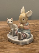 Vintage 70s Albert Kessler Bunny  Kitten Porcelain Figurine 186 White Cat 6cm