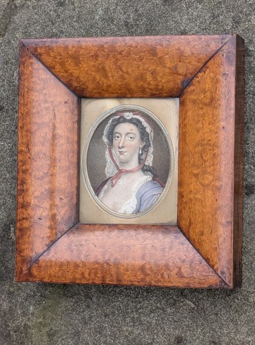 Antique hand coloured portrait - hand,