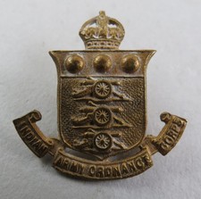 Brass Collar Badge Indian Army Ordnance Corps British Colonial Era