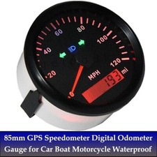 85mm Digital GPS Speedometer Odometer Gauge 0-120MPH For Car Boat Motorcycle