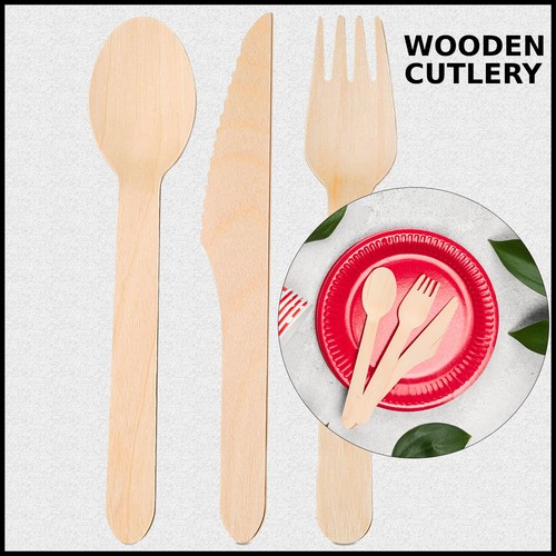 Disposable wooden forks - disposable, spoons