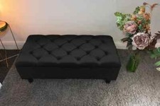 Handmade Plush Velvet Ottoman Footstool | Chesterfield, Living Room Storage