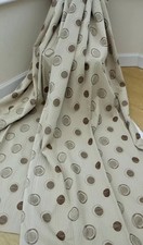 LOVELY HEAVY QUALITY DUNELM BEIGE CRINKLE BROCADE /TEXTURED TAUPE/MINK CURTAINS 