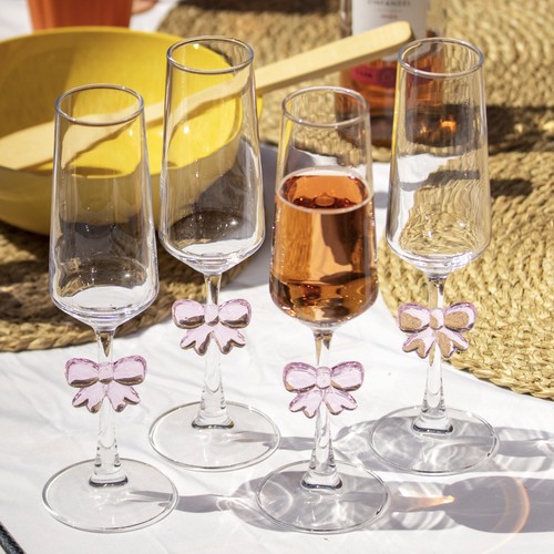 Set pink bow - pink, champagne