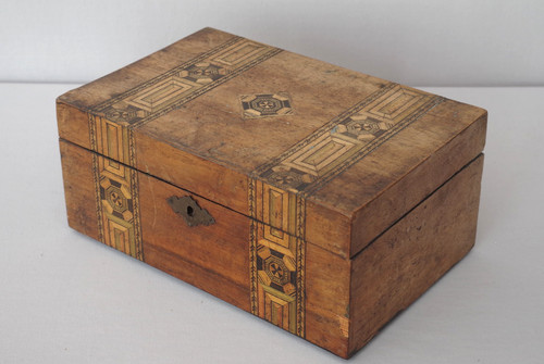 Antique wooden box with - box,