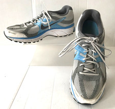 Nike Women's Zoom Air Pegasus 27 Metallic Platinum Dk Grey University Blue UK8