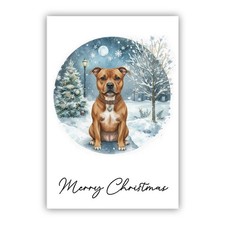 Staffordshire Bull Terrier Christmas Card. Dog Lovers Card From the Dog Staffie