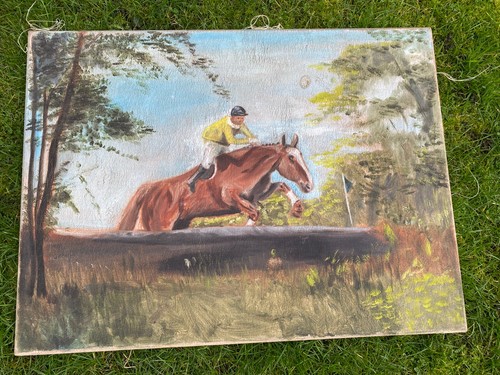 Vintage unframed oil painting - vintage,