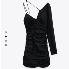 Zara Black Linen Asymmetric