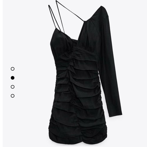 Zara black linen asymmetric - zara,
