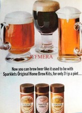 SPARKLETS 'Home Brew' Beer Kits Advert - Original 1972 Print
