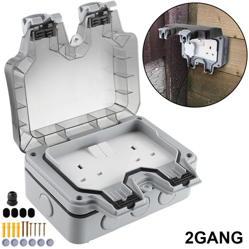 Waterproof outdoor 13a 2gang - waterproof,