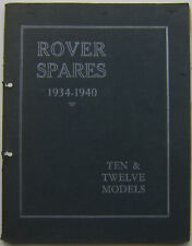 Rover P2 10 & 12 1934-40 Original Factory issued illustrated Spare Parts List
