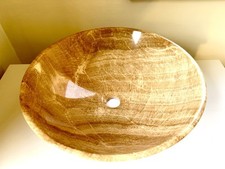 17” Modern Travertine Stone Vessel Sink Bowl Lavatory Basin NEW.