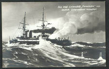 Naval Germany - WW1 British HMS Formidable Torpedoed bu U-Boat postcard