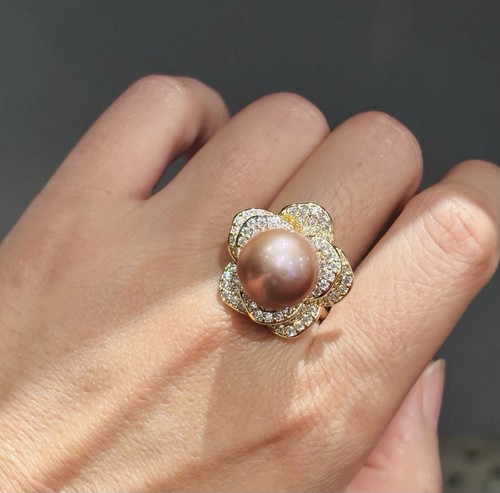 Genuine freshwater pearl ring