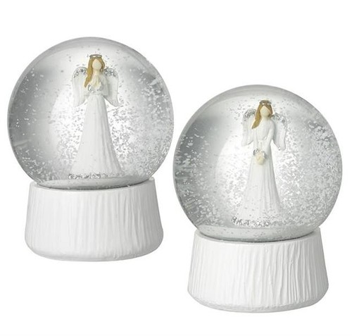 White angel snowglobe - white,