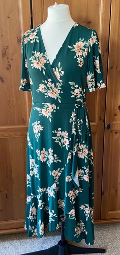 Apricot green floral midi - apricot,