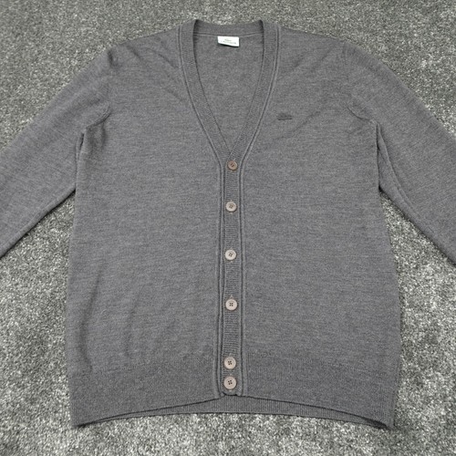 Lacoste cardigan jumper grey - lacoste,