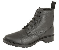 Grafters 6 Eye Black Cadet Army Combat Work Parade Grain Leather Boots Size 4-12