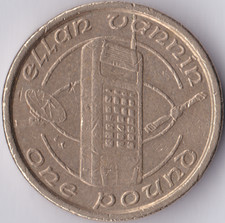 1994 One Pound £1 Coin Isle Of Man IOM Mobile Phone Ellan Vannin Circulated
