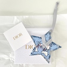 CHRISTIAN DIOR ⭑ Star Ceramic Christmas Ornament Charm - Blue & White NEW BOXED