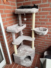Cat Tree Tower Dove Grey Condo Perch Basket Scratching Posts Playhouse Furniture