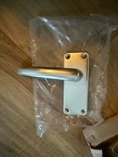 Internal Lock Door Handles Satin Chrome Backplate Lever Lock Rounded Grip Pair