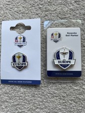 RYDER CUP 2023 ITALY ,BALL MARKER AND PIN BADGE NEW UNUSED ORIGINAL PACKAGING 