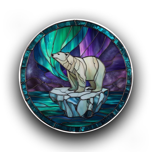Polar bear iceberg scene - bear,