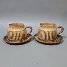 Tremar Cornish Studio Pottery 2 x Cups & Saucers