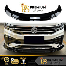VW Tiguan MK2 R Line Front Splitter Lip Body Kit Gloss Black 2021+