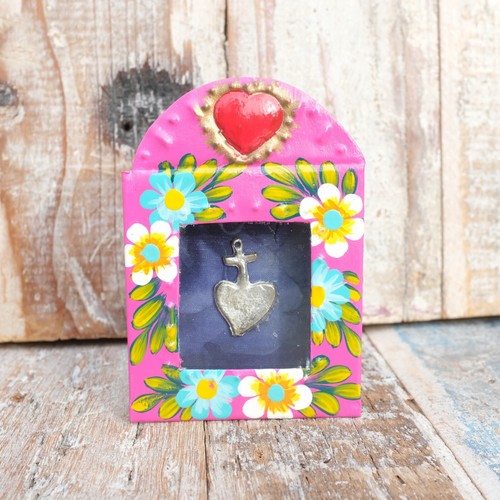 Folk art tin nicho shadow - tin, box