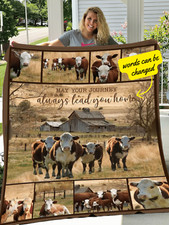Hereford Cow May Your Journey Always Lead You Home Mink touch Fleece Blanket
