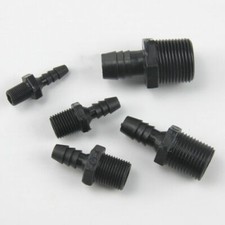 NPT 1/8"-3/4" Pipe Male Straight × Barb Hose Connector PE Plastic Air Water
