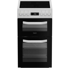 Hotpoint HDE5VDCW 50cm Free Standing Electric Cooker with Ceramic Hob White A/A