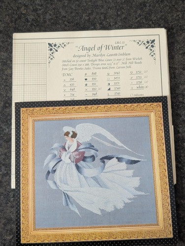 Lavender lace cross stitch - cross,