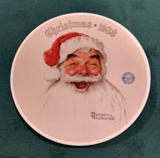 Norman Rockwell "Santa Claus" Christmas 1988 Decorative China Plate 8" Boxed Vtg