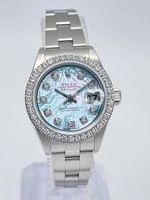 Rolex Datejust 26mm 79160 Blue MOP Diamond Dial & Diamond Bezel Box Oyster