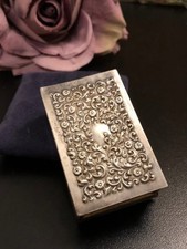 Hallmarked Birmingham 1903 Silver Match Box Cover With Original Vintage  Box.