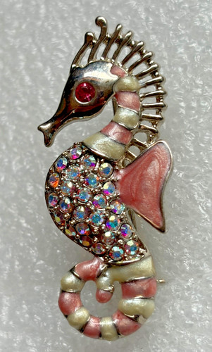 Seahorse brooch enamel - seahorse,