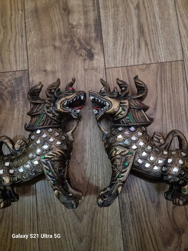 Foo dogs pair vintage feng - pair,