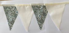 Vintage Meadow Floral & ivory mini fabric bunting 3mt plus shabby chic Wedding