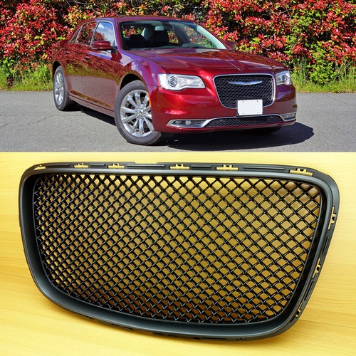 Matte black front hood grille - front,